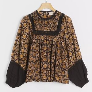 NWT Cleobella Artisan Floral Blouse Xs Anthropologie Floral